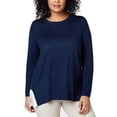 thumbnail image 2 of Charter Club Chandail Molletonné Frais pour Femmes, Bleu, Grande Taille, 2X, 2 of 10