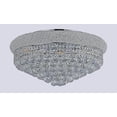 thumbnail image 2 of Crystal Chandelier Flush mount lighting 11 lights modern design 24"x11" in Chrome color with original Crystals, 2 of 4