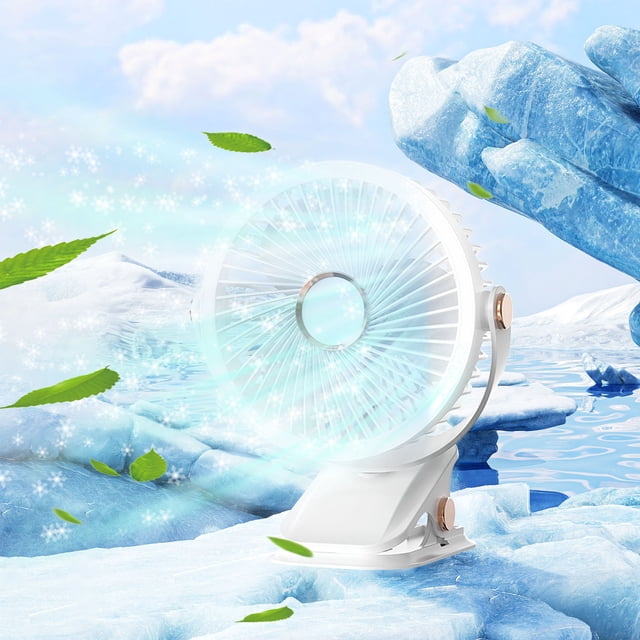 RKSTN portable fan Desktop Clip- Handheld Small Fan Student Outdoor Night Light Supplementary Light Clip Fan Usb Charging Model