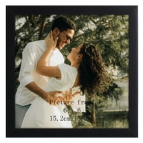 Single Pack 6x6 Picture Frame, Thin Square 6 by 6 Photo Frame for Gallery Wall or Tabletop Display, Black