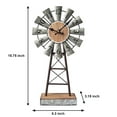 thumbnail image 4 of MODE HOME Farmhouse Table Clock on Stand, Galvanized Windmill Design, Silent Battery-Operated Decor, 4 of 6