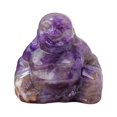 thumbnail image 5 of Fiudx Decoraciones navideñas para interiores Figuras de Feng Shui de Buda sonriente feliz tallado en cristal, 5 of 5