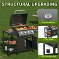 thumbnail image 5 of 4 Burner Propane Gas Grill with 3 Tier Shelf, 50000 BTU Outdoor Cooking Stainless Steel BBQ Grills Cabinet,Can be Placed Smoke Box，Black, 5 of 10