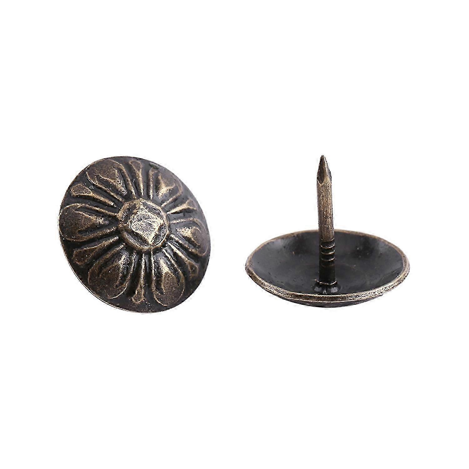 Lot De 100 Clous De Tapissier Vintage – Bronze Vert, En Fer, Pour Meubles Et Portes