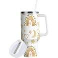thumbnail image 2 of 40 oz Tumbler with Handle and Straw Lid | Boho Rainbows Insulated Cup Reusable Stainless Steel Water Bottle Travel Mug, Keeps Cold for 34 Hours or Hot for 10 Hours, 2 of 6