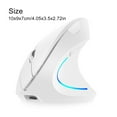thumbnail image 7 of Plug 2.4G Wireless Vertical Mouse Rechargeable Upright Ergonomic Mouse 3 Adjustable Movement Speed Levels RGB Flowing Light Plug N Play, White, 7 of 7