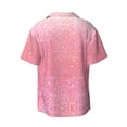 thumbnail image 4 of Goofa Sparkly Pink Glitter Printed Men's Casual Short-sleeved Shirt,Lightweight Breathable Button-down,Summer Casual men's top,Versatile Fashion shirt-4X-Large, 4 of 7