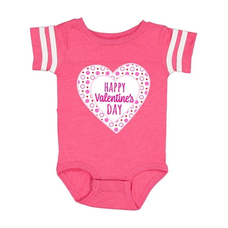

Inktastic Happy Valentine s Day Pink Hearts and Dots Gift Baby Boy or Baby Girl Bodysuit