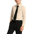 thumbnail image 3 of Diufon Boys Long Sleeve School Uniform Kids Classic Lapel Button Down Shirts with Tie and Chest Pocket, 3 of 10