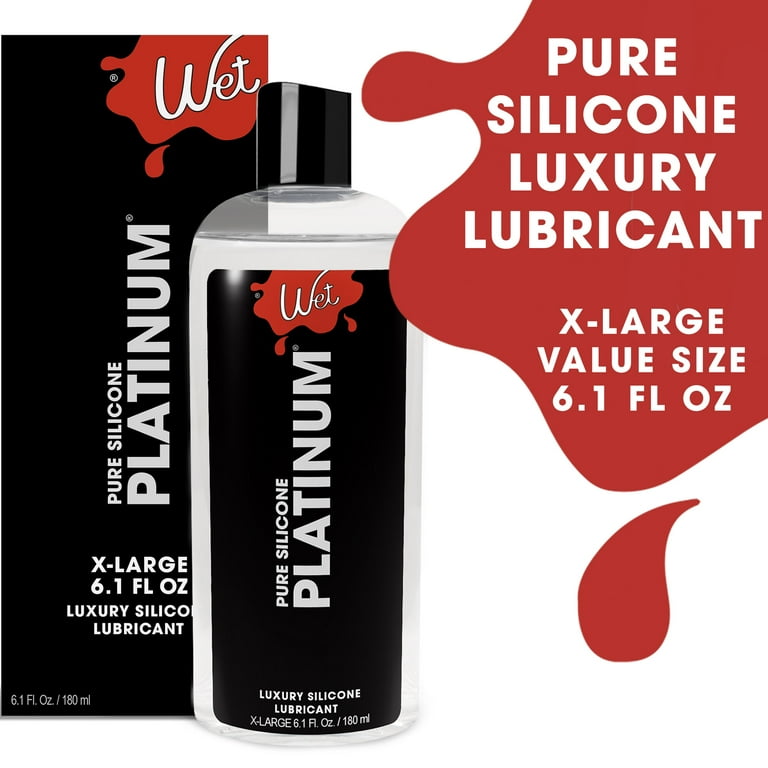 Wet Platinum Pure Silicone-Based Personal Lubricant, Long-Lasting Lube, 6.1 fl oz