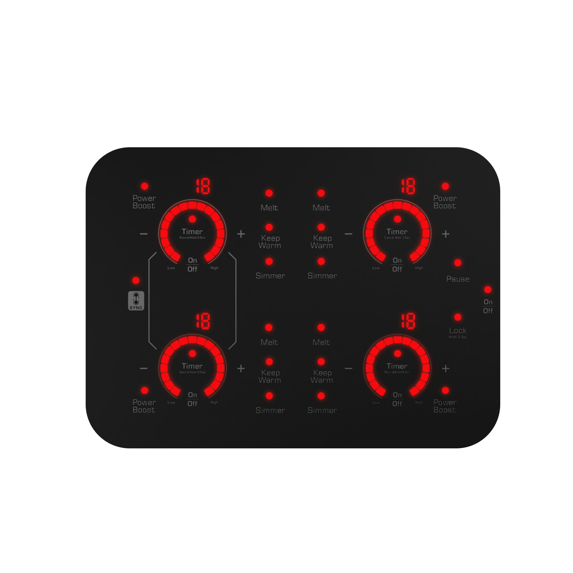 30 in. Built-In 8700W Smooth Surface Electric Stove Induction Cooktop - 4 Power Boost Burners - Bridge Element in Black