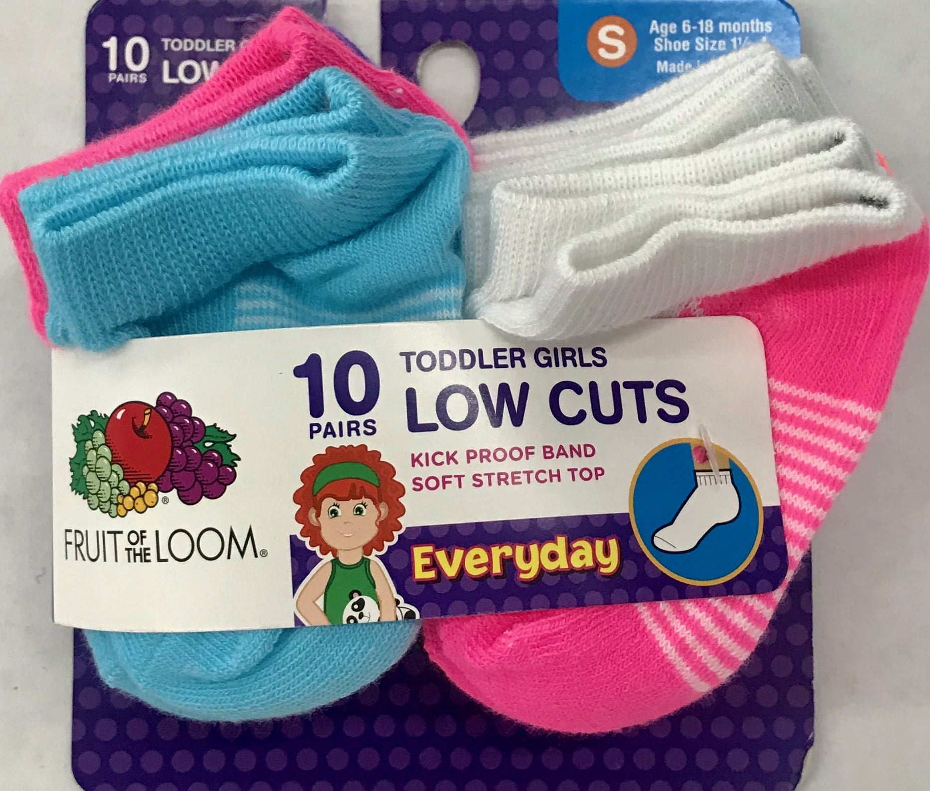 Fruit of the Loom Fruit of the Loom Baby & Toddler Girls Low Cut Sock
