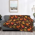 thumbnail image 2 of Naloa Thanksgiving Turkey Flannel Fleece Throw Blanket for Bed Couch, Thick Blanket - All Seasons Suitable for Women, Men and Kids-80"x60", 2 of 6