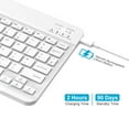 thumbnail image 7 of Cimetech Bluetooth Keyboard, Ultra-Slim Wireless Keyboard Quiet Portable Design with Built-in Rechargeable Battery, Fast Charging for iPad, iPhone, MacBook, Tablet,IOS, Android 3.0 and Above OS White, 7 of 7