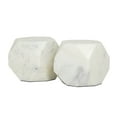 thumbnail image 5 of CosmoLiving by Cosmopolitan 4" Block Geometric White Marble Bookends (Set of 2), 5 of 7