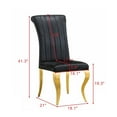 thumbnail image 3 of Furvclv Tufted Dining Room Chairs Set Of 2, Upholstered Accent Dinner Chairs With Stainless Steel Legs, Modern Velvet Armless Chairs With Stripe Backrest For Living Room ﻿, 3 of 9