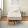 YUSAZENS Metal Bed Frame Twin White, Sturdy Modern Stylish Iron Twin