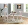 thumbnail image 3 of Wood Pedestal Counter Table and 2 San Remo Stools in Washed Gray Taupe- Set of 3, 3 of 3