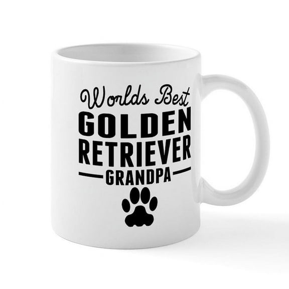 CafePress - Worlds Best Golden Retriever Grandpa Mugs - 11 oz Ceramic Mug - Novelty Coffee Tea Cup