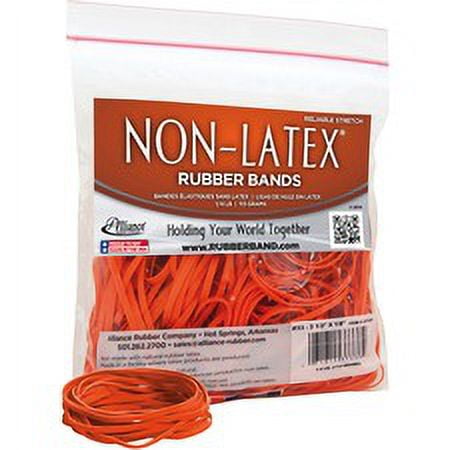 Alliance Rubber 37338 Non-Latex Rubber Bands - Size #33 - 1/4 lb. poly bag contains approx. 180 bands - 3 1/2" x 1/8" - Orange | Bundle of 5