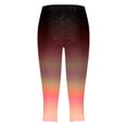 thumbnail image 5 of HCNTES Leggings for Women Floral Print High Waist Capris Knee Length Slim Fit Yoga Cropped Trousers(Hot Pink,L), 5 of 5