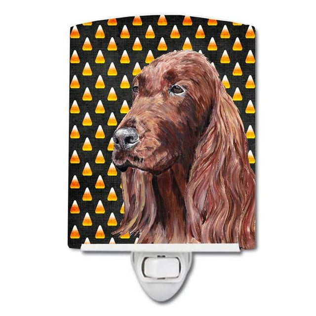 Carolines Treasures SC9524CNL Irish Setter Candy Corn Halloween Ceramic Night Light