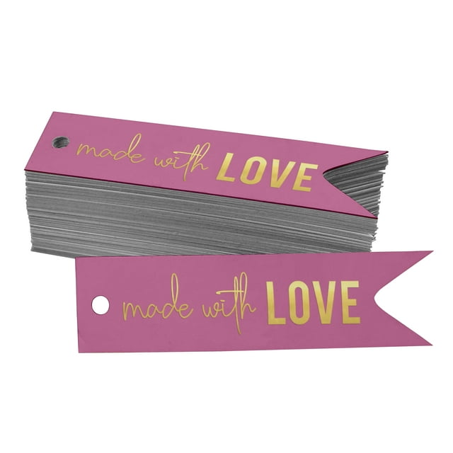 Inkdotpot Étiquettes en Papier Réelles Dorées Faites avec des Textes d'Amour 50 Pcs