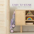 thumbnail image 3 of Dolls To Play Baby Doll Stroller with Canopy and Storage Basket, Foldable Toy Doll Buggy Carriage with Travel Diaper Bag, Purple, 3 of 6