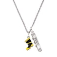 thumbnail image 1 of Delight Jewelry Silvertone Black and Yellow Firefighter Boot Silvertone Best Friends Forever Bar Charm Necklace, 23", 1 of 4