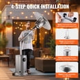 thumbnail image 4 of KFFKFF Chauffage Extérieur pour Patio, 50000 BTU à Propane, Fini Martelé Haut avec Table Circulaire, Brûleur et Roues en Métal Durables, Chauffage Extérieur Sécuritaire pour Patio, Rassemblements, Jardin, Argent, 4 of 9
