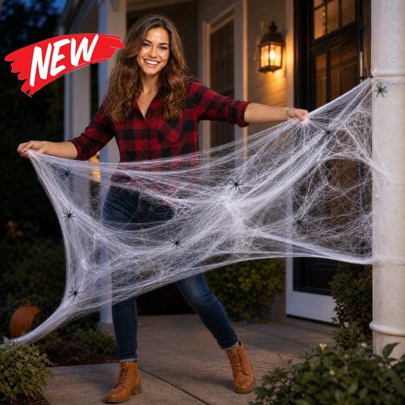 Halloween Decorations Savings, Tarmeek Halloween Decoration Spider Cotton Web Silk Scene Layout Props for Outdoor House Escape Room Bar Spooky Party Festive Ambiance Display