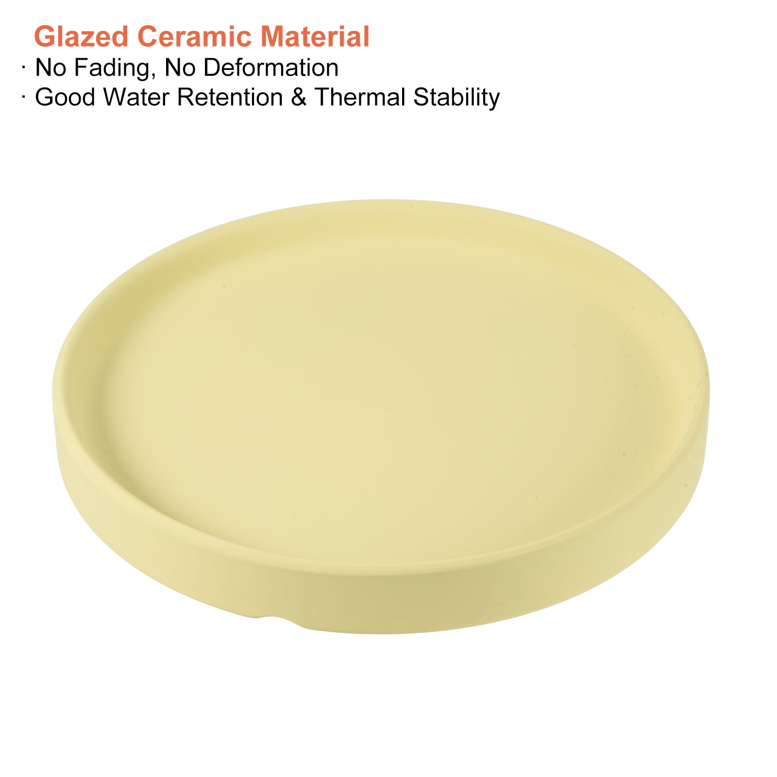 Uxcell 6" Ceramic Round Planter Saucer Flower Pot Drip Tray Coaster, Chartreuse 2 Pack