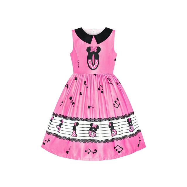 Robe Fille Anniversaire Princesse Note de Musique Fête 4 Ans