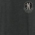 thumbnail image 2 of Women's Wednesday Small Nevermore Crest Black and White Racerback Tank Top Black Heather X Small, 2 of 4