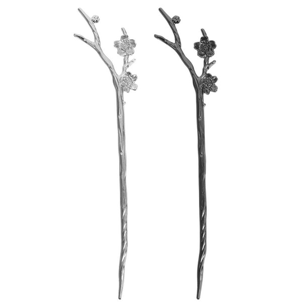 2 palillos para el pelo con forma de flor, palillos para el pelo, herramientas de peinado, accesorios para el cabello para mujeres, adolescentes y niñas