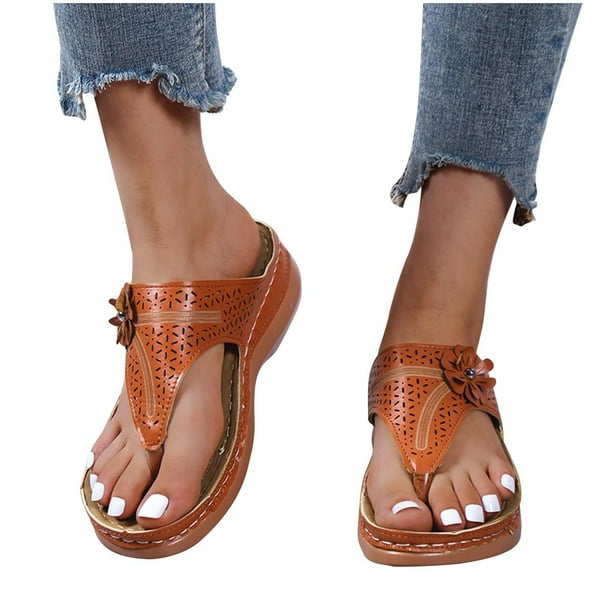 Clearance VerPetridure Flipflops for Women Orthopedic Wedge Outer