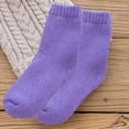 thumbnail image 2 of Prolriy Socks for Women Autumn and Winter Heavy Wool Socks Solid Color Medium Tube Socks Thick Warm Hoop Socks Stockings and Fluffy Towel Socks Womens Socks Purple One Size, 2 of 4