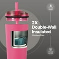 thumbnail image 5 of TAL 26oz Stainless Steel Ash Tumbler with Removeable Straw and Sip Lid, Pink, 5 of 12