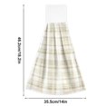 thumbnail image 2 of Haosy 2 Pack Kitchen Wash Cloths with Hanging Loops Absorbent Absorbent Quick Drying Hand Towels, Beige and White Plaid, 2 of 7