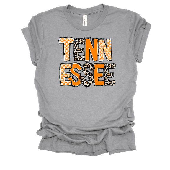 Trenz Shirt Company Tennessee Rugged Patch Letters Womens Short Sleeve T-shirt-Athletic Grey-Large