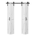 thumbnail image 3 of 50'' x 84'' Bifold Barn Doors and Hardware Included, White Smooth Paintable Pre-assembled Solid Core Panels & Track Joint & Bi-fold Barn Door Hardware Kit, K Frame-Fit Max Opening 48in x 84in, 3 of 5