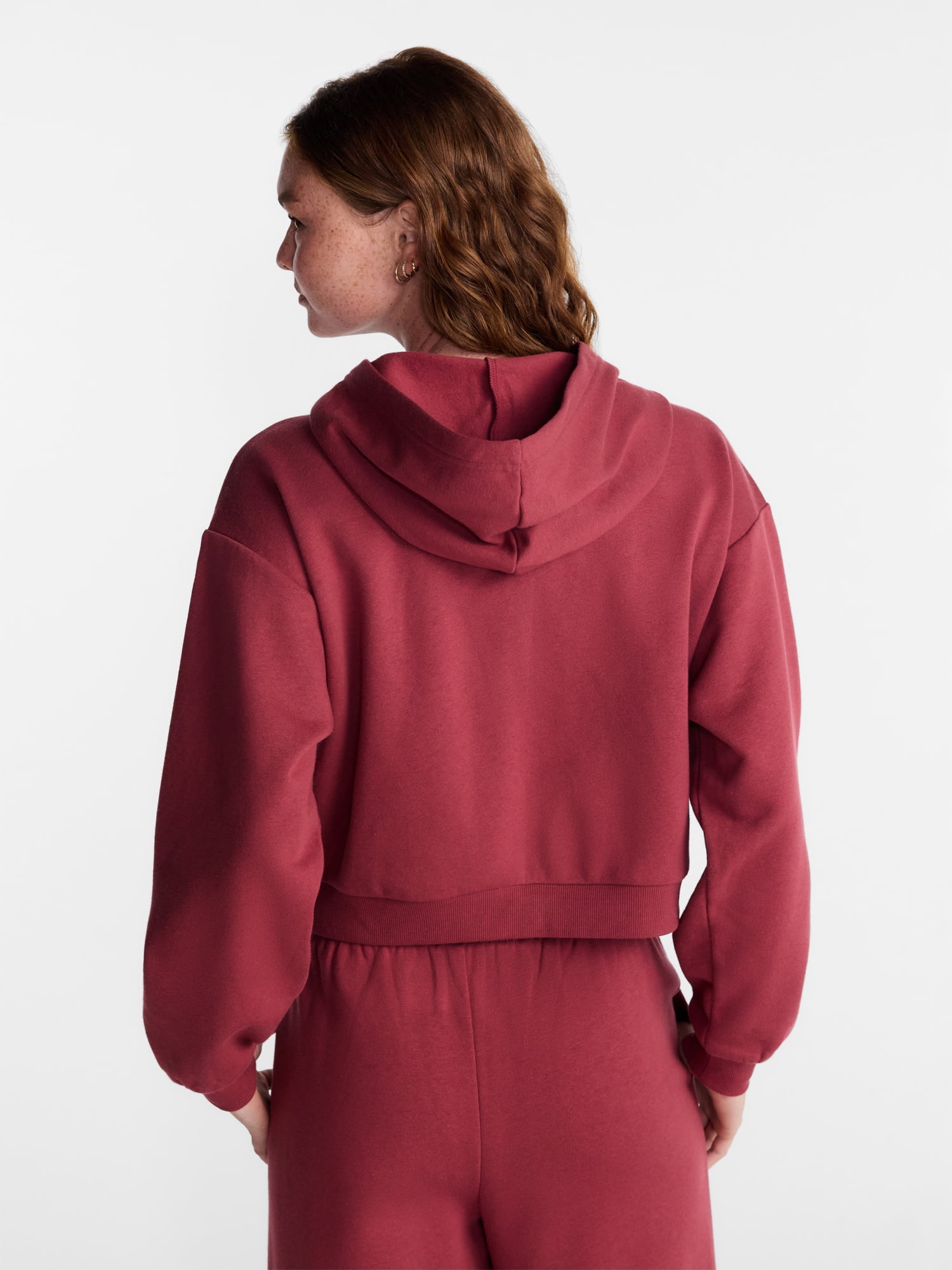 No Boundaries Boxy Zip Up Hoodie, Women's XXS-XXL