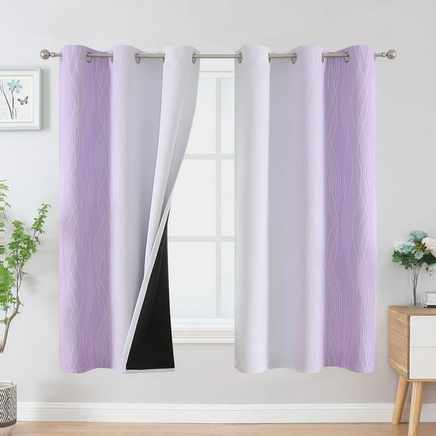 Cortinas Blackout Estelar Textiler Lila/Blanco Grisáceo 42x63 cm