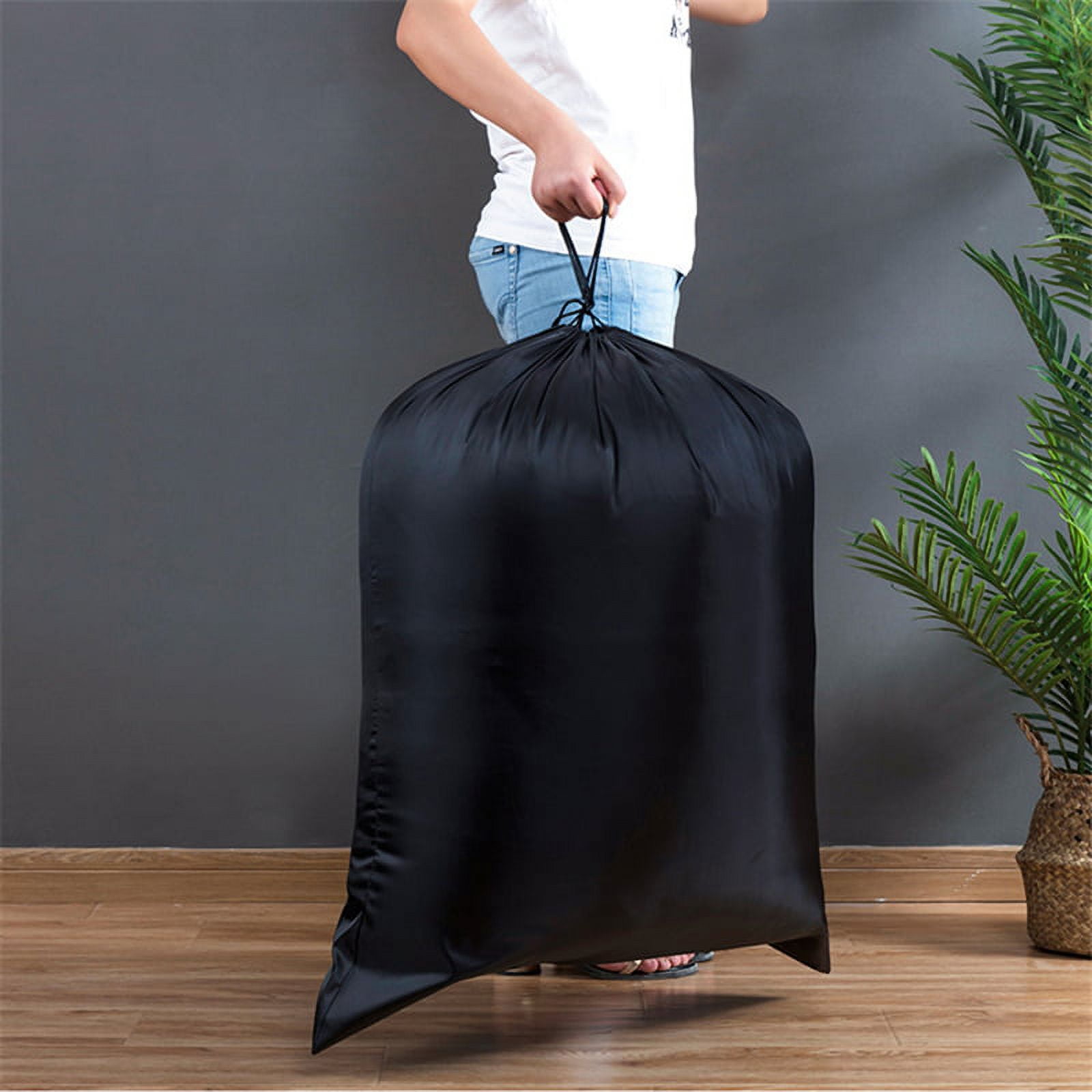 Trademark Home Heavy Duty Jumbo Sized Nylon Laundry Bag, Black