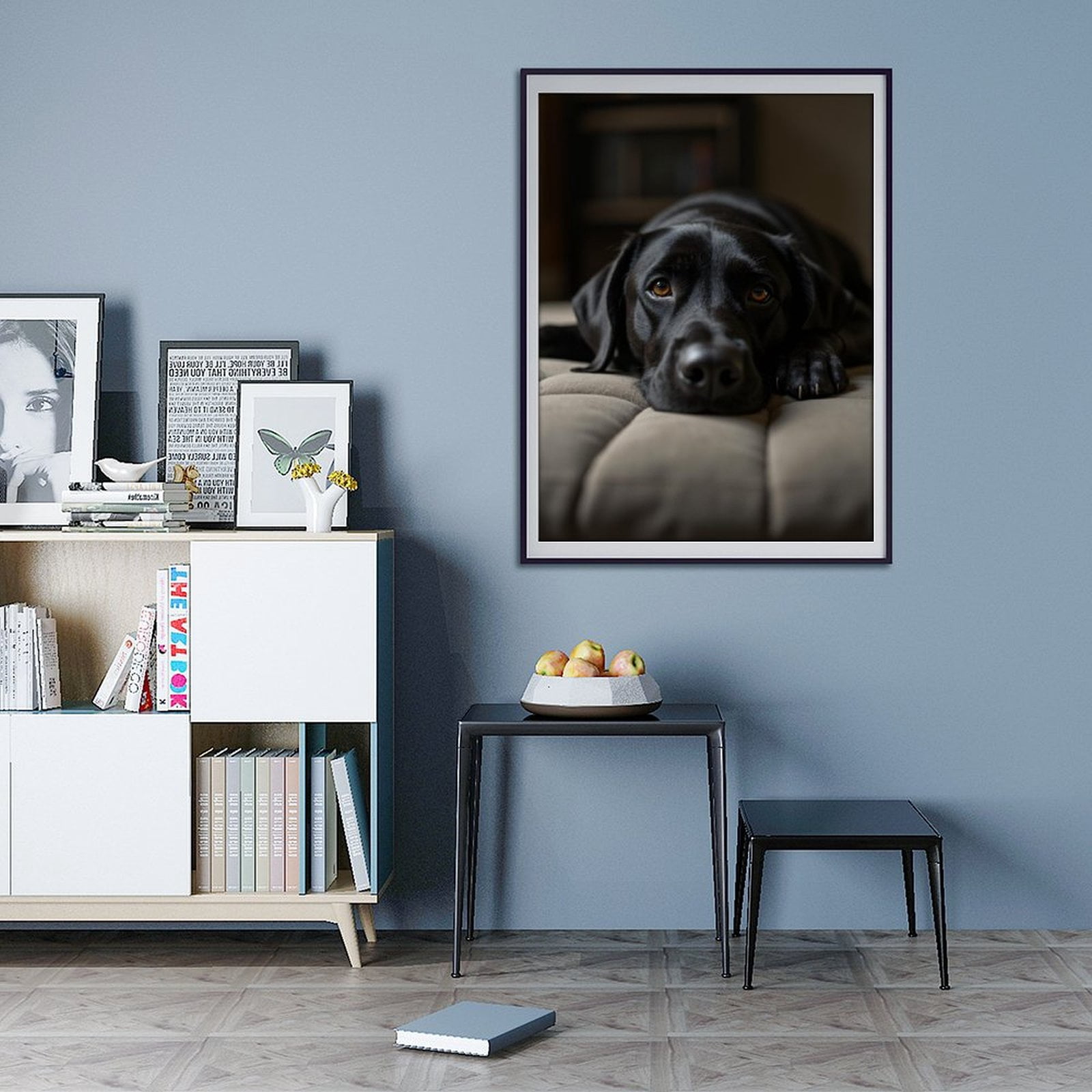 Diamond Art Kit for Adults, Black Labrador Dog Relaxing Diamond Painting for Adults Beginners, DIY Diamond Art Painting Kits, 5D Diamond Painting Crafts for Home Decor 12x16 Frameless
