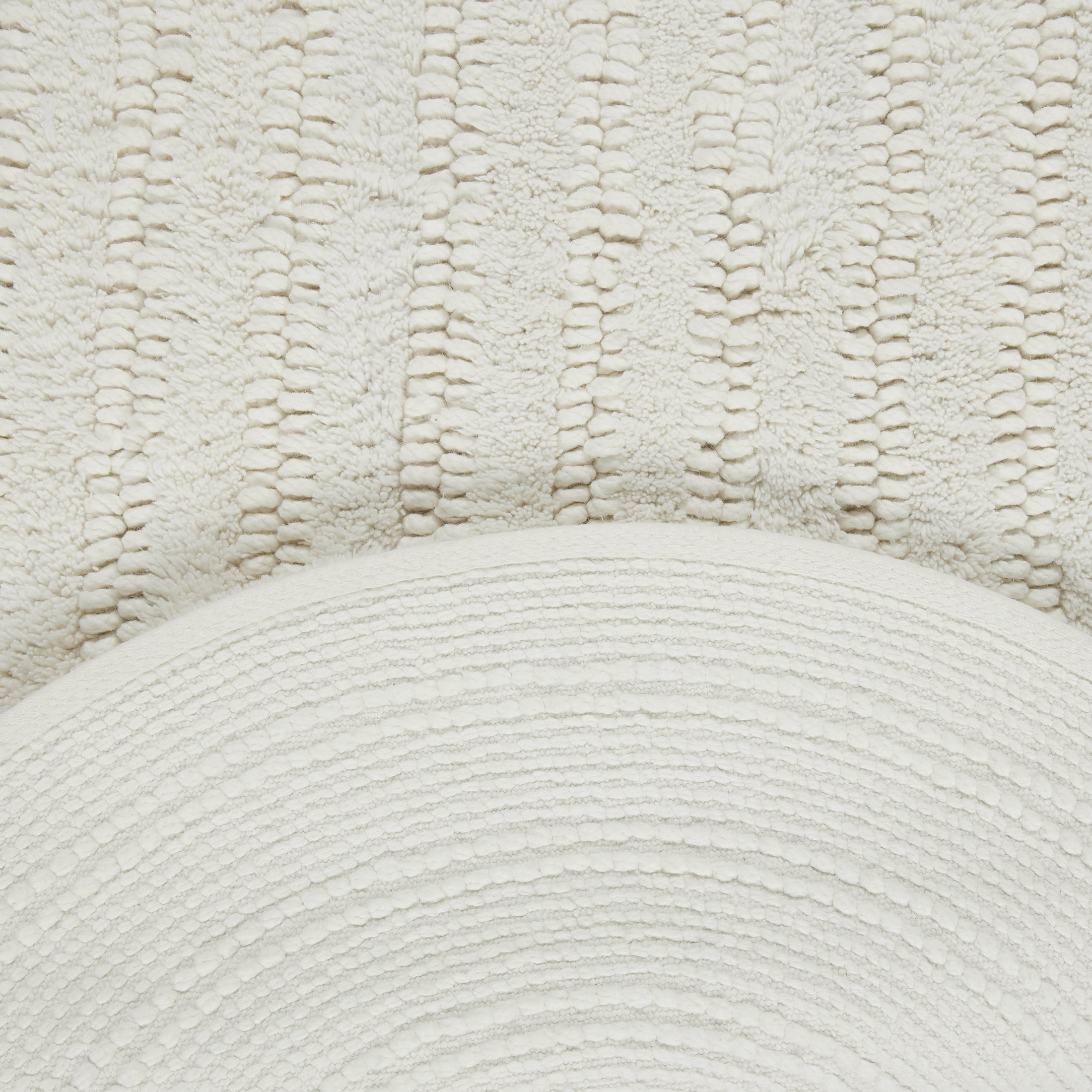 Beautiful Oval Cotton Bath Rug by Drew Barrymore, Off White, 20" x 34"