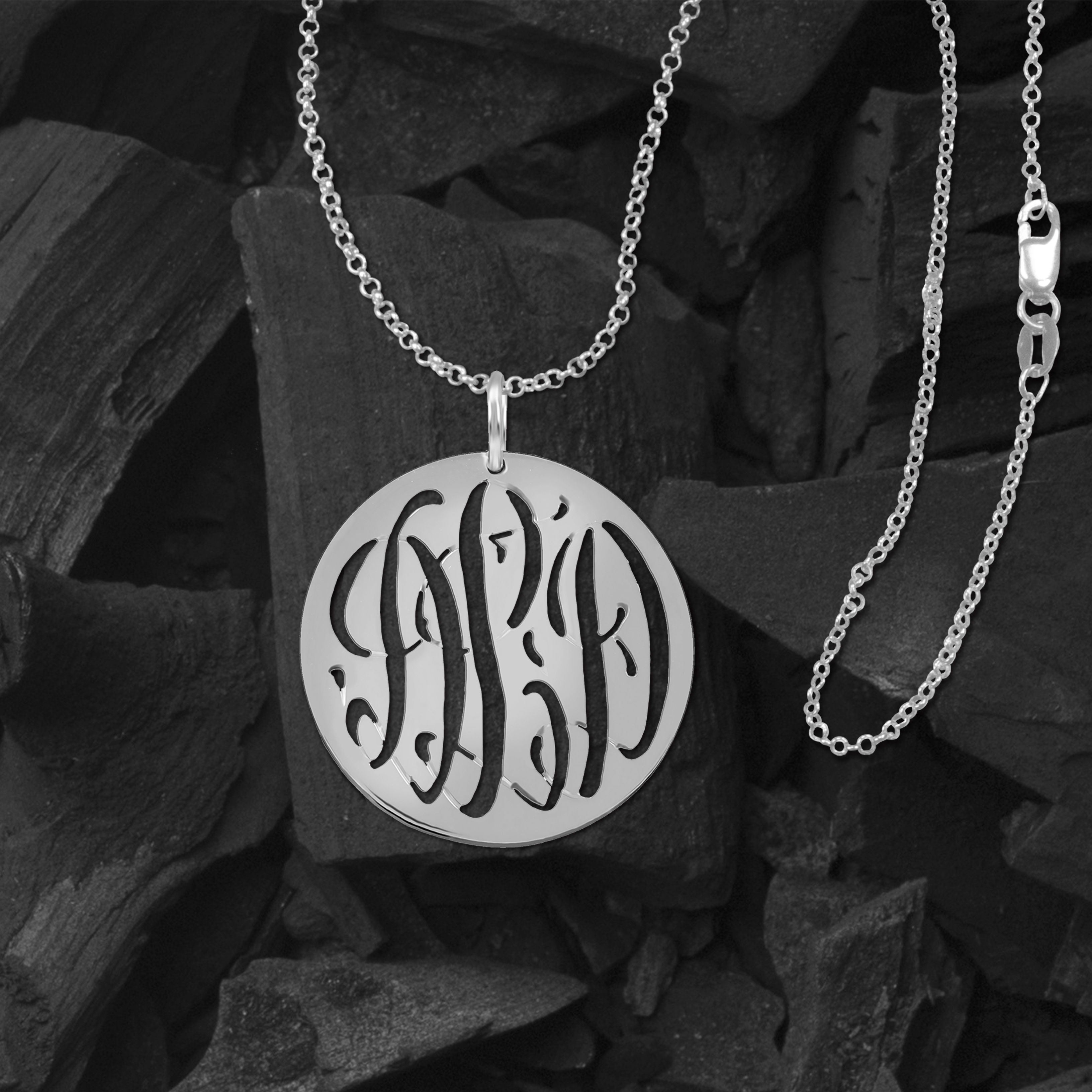 Personalized Pierced Monogram in 14kt Gold Plated Sterling Silver or Sterling Silver