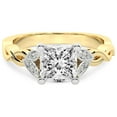 thumbnail image 3 of IGI Certified 4 Carat Princess Shape Lab Grown Diamond Engagement Ring | 14K Yellow Gold | Letitia Side Stone Diamond Ring | FG-VS1-VS2 Quality Friendly Diamonds, 3 of 5