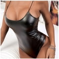 thumbnail image 5 of BONIXOOM Matching Pajamas For Couples Silk Pajamas For Women Sleepwear Drawstring Sleeveless Solid Jumpsuit Black XXL, 5 of 6