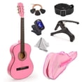thumbnail image 1 of Guitarra clásica de madera de 30" con estuche y accesorios para niños/niñas/niños/principiantes (rosa), 1 of 5